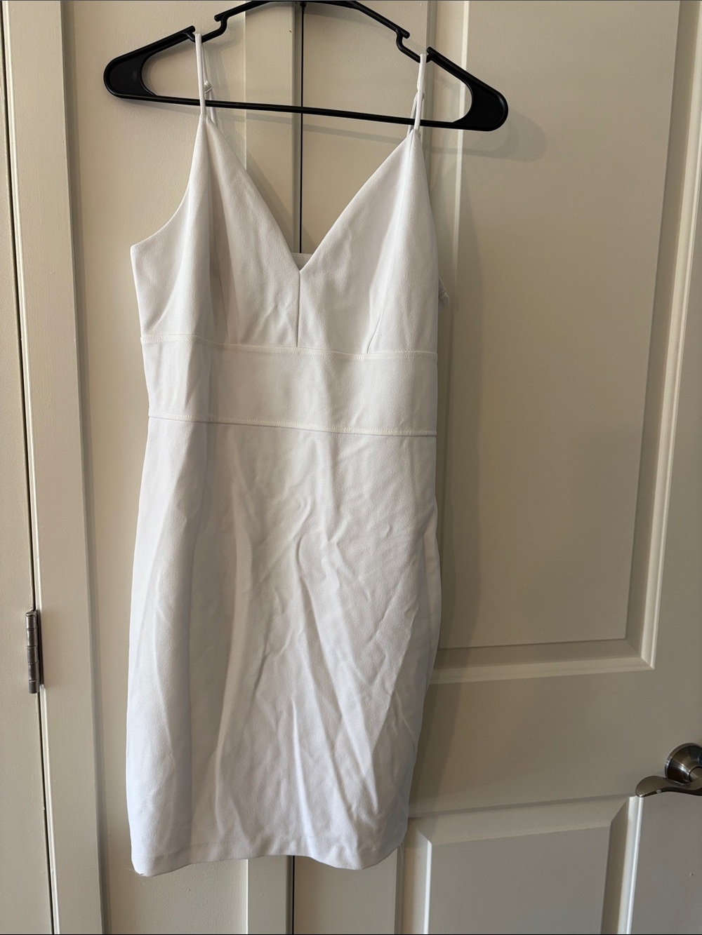 Express White V-Neck Spaghetti Strap Mini Dress